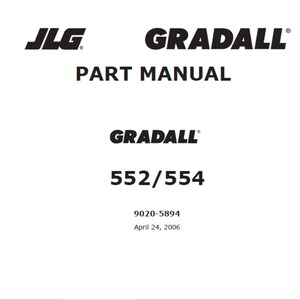JLG 552 and 554 Telehandler Spare Parts Manual Parts Catalog PdF download
