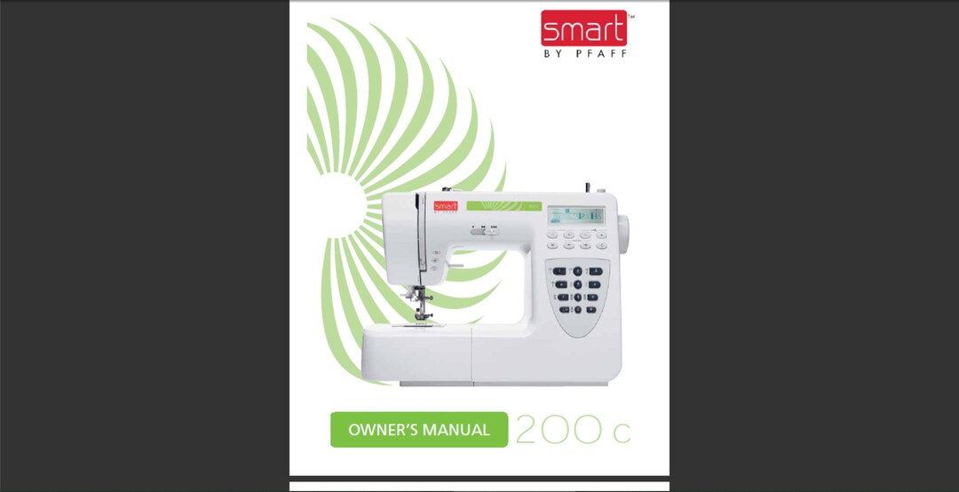 Pfaff Smart 200C Owners Manual PDF Digital Download Etsy