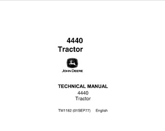 John Deere 4440 Tractor Workshop Technical Service Manual TM1182 PDF digital download