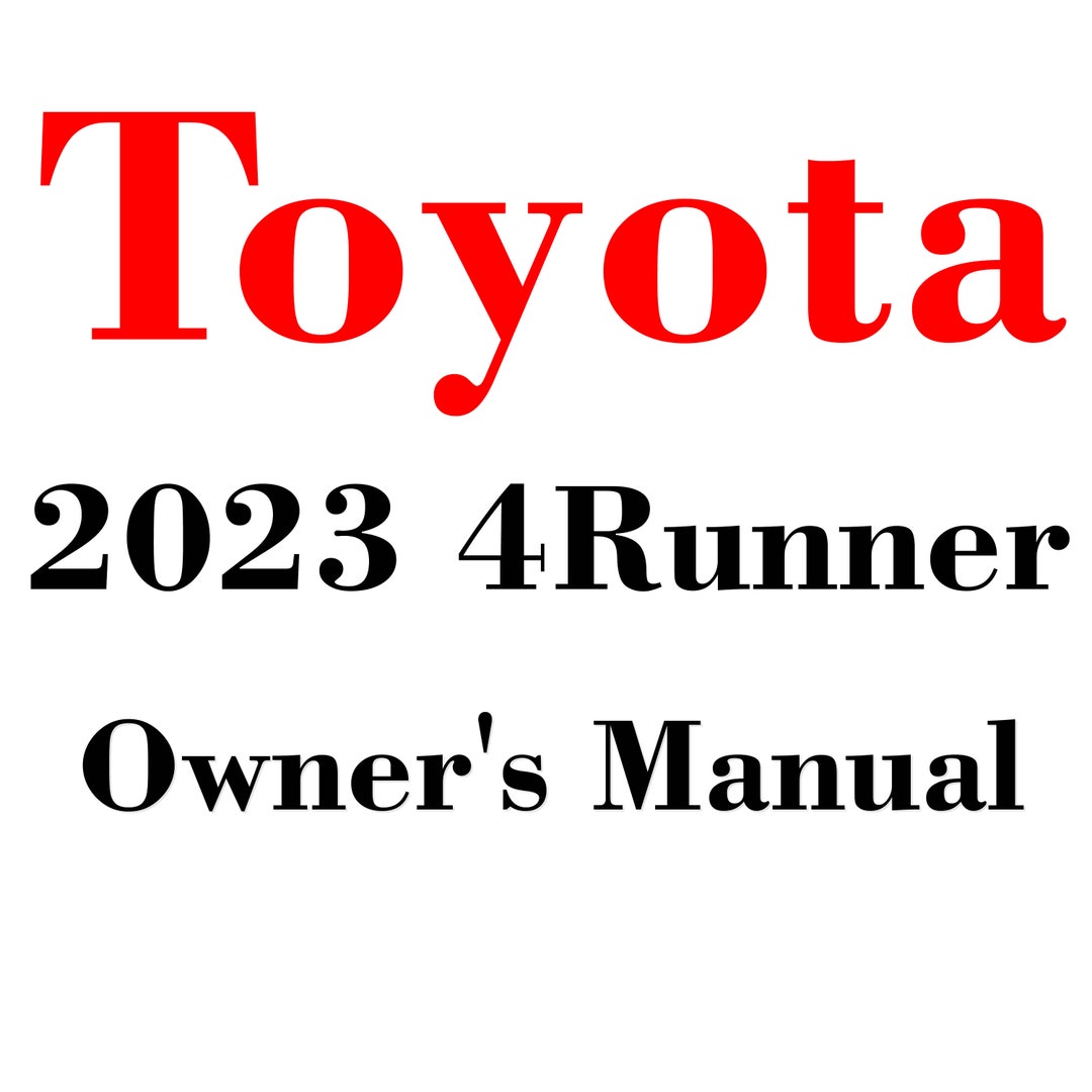 2023 Toyota 4runner Owners Manual PDF Digital Download Etsy