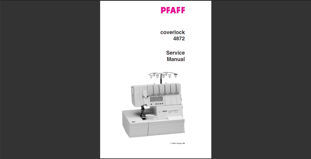Pfaff Coverlock 4872 Service Manual PDF Digital Download Etsy