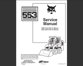 Bobcat 553 Skid Steer Loader Workshop Service Manual PDF digital download 1