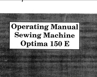 Husqvarna Optima 150 E owners manual PDF digital download