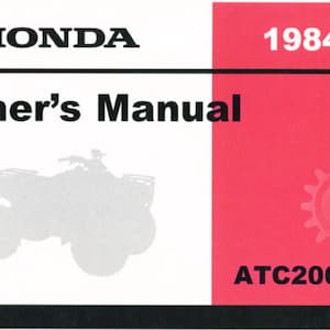 1984 Honda ATC 200ES Owners Manual PDF digital download
