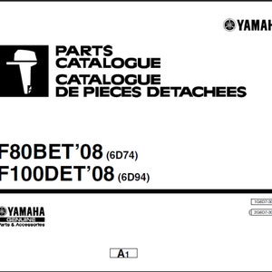 Yamaha 2008 F80BET (6D74) and F100DET (6D94) Marine Outboard spare parts list Manual Catalog PDF digital download 21