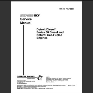 Detroit Diesel Series 60 diesel and natural gas fueled engine Service Workshop manual pdf digital download