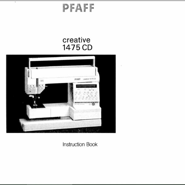 Pfaff Creative 1475 CD owners manual PDF digital download