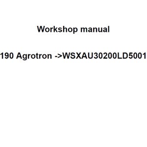 Deutz Fahr 6190 Agrotron WSXAU30200LD50010 Tractor Workshop Service Manual pdf digital download