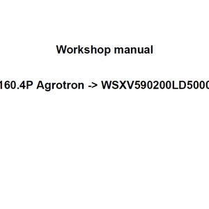 Deutz Fahr 6160.4P Agrotron WSXV590200LD50001 Tractor Workshop Service Manual pdf digital download