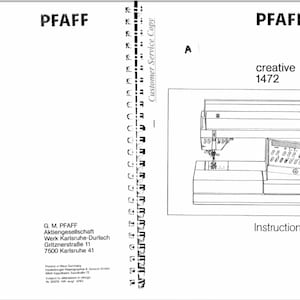 Pfaff Creative 1472 owners manual PDF digital download