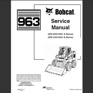 Bobcat 963 Minicargadora Manual de servicio de taller PDF descarga digital 1