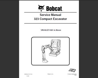 Manuel d'entretien et de réparation des excavatrices Bobcat 323 au format PDF, téléchargement numérique 1