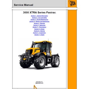 JCB 3000 XTRA Series Fastrac Tractor Publication Number 9803/9970-01 Workshop Service Manual pdf download