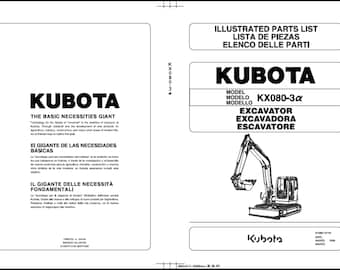 Kubota KX080-3a Alpha Kx080-3a Bagger Ersatzteilliste Anleitung PDF digitaler Download