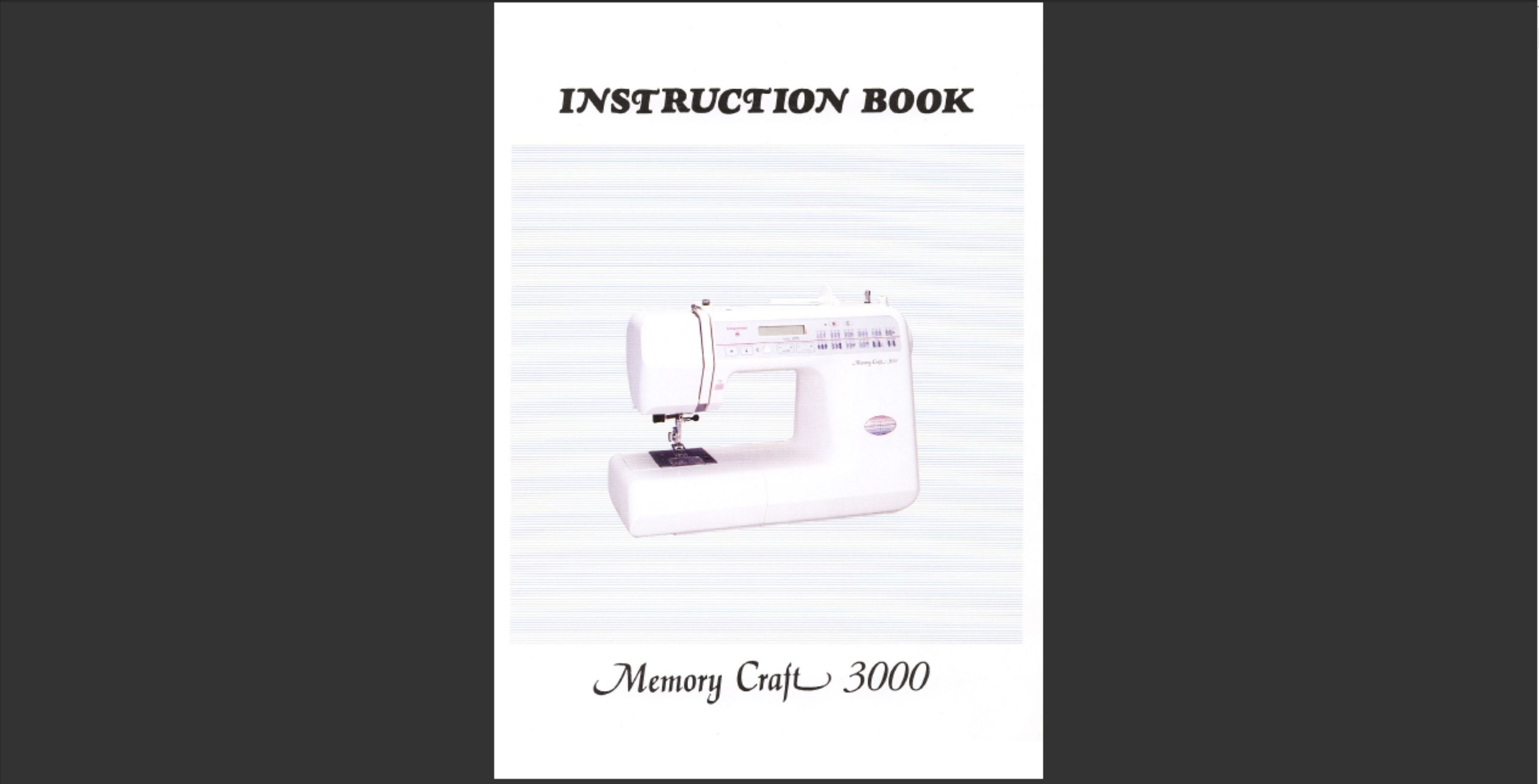 Janome HD3000 Sewing Machine Instruction Manual User Manual