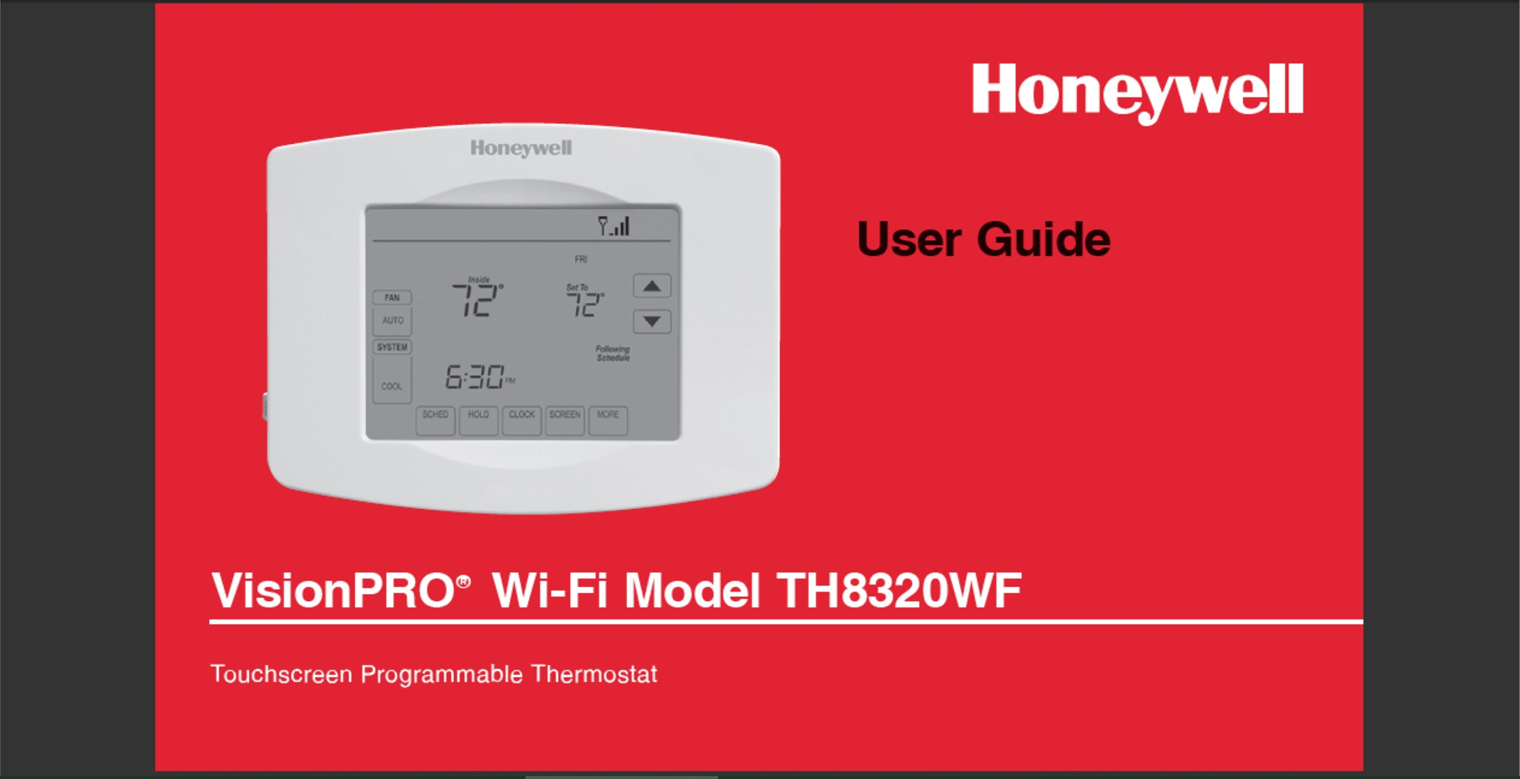 Honeywell Vision PRO TH8320 Wifi Touchscreen Programmable Thermostat