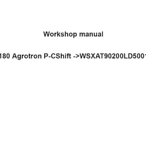 Deutz Fahr 6180 Agrotron P-CShift WSXAT90200LD50010 Tractor Workshop Service Manual pdf digital download