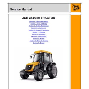 JCB 354 and 360 Tractor Publication Number 9803/9480-1 Workshop Service Manual pdf download