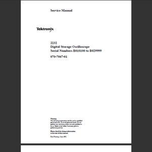 Tektronix 2232 oscilloscope Service Manual and User Manual PDF digital download