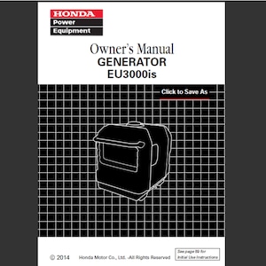 Manuel du propriétaire du générateur Honda EU3000is PDF téléchargement numérique