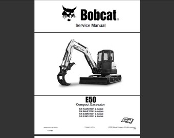 Bobcat E50 Bagger Werkstatt-Servicehandbuch PDF digitaler Download