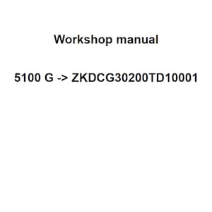 Deutz Fahr 5100 G ZKDCG30200TD10001 Tractor Workshop Service Manual pdf digital download