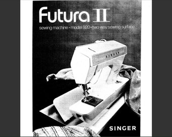 Singer Futura II model 920 owners manual PDF digital download