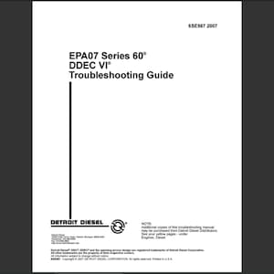 Detroit Diesel EPA07 Series 60 DDEC VI engine Troubleshooting manual PDF digital download