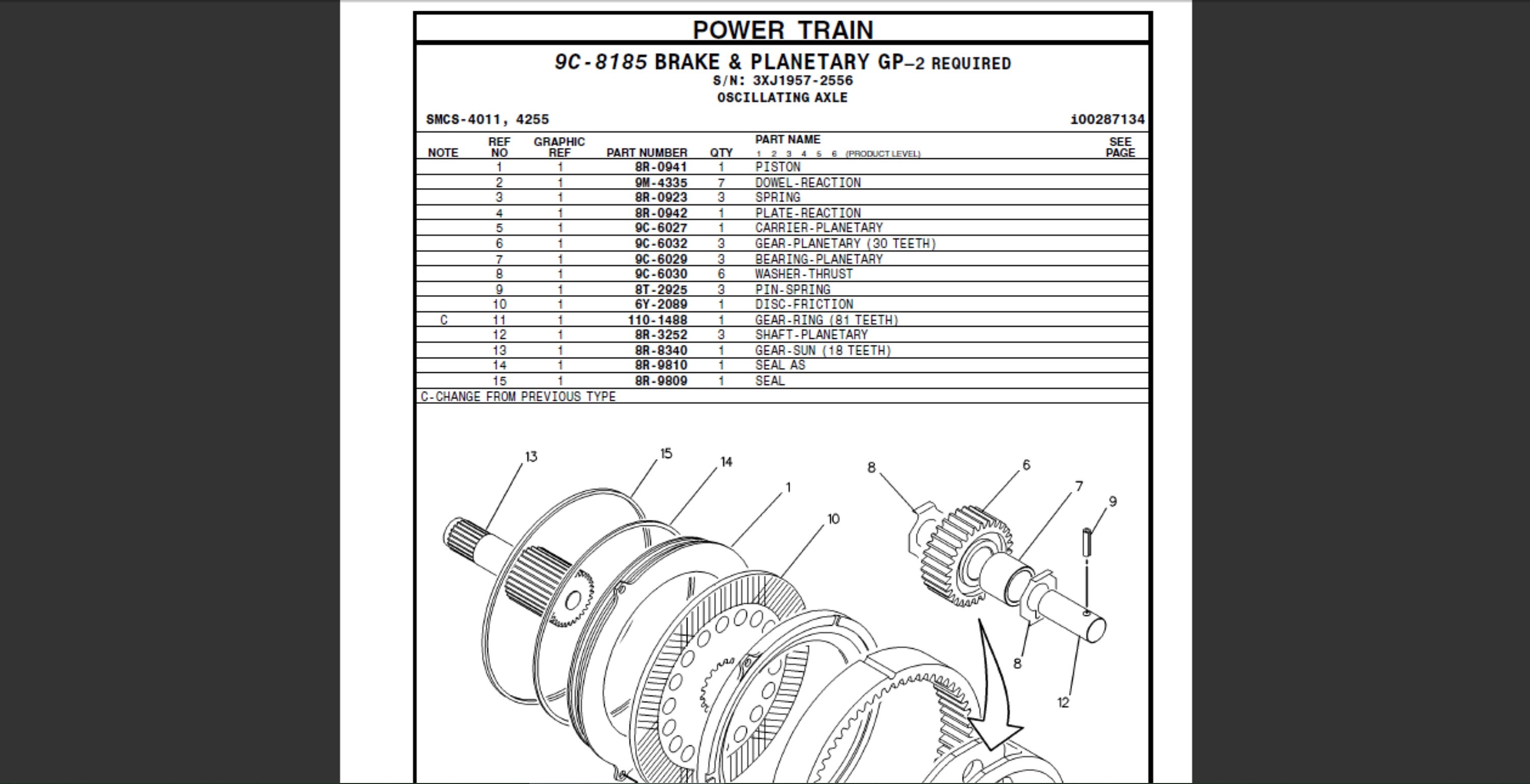 キャタピラー 部品カタログ 966D ホイールローダ キャタピラー Cat
