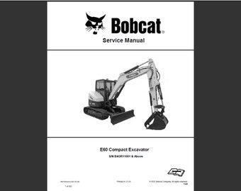 Bobcat E60 Bagger Werkstatt-Servicehandbuch PDF digitaler Download 1