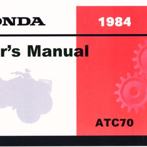 1984 Honda ATC 70 Owners Manual PDF digital download