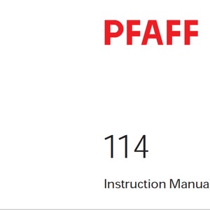 Pfaff 114 owners manual PDF digital download