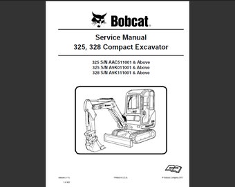 Bobcat 325 and 328 Excavator Workshop Service Manual PDF digital download 2