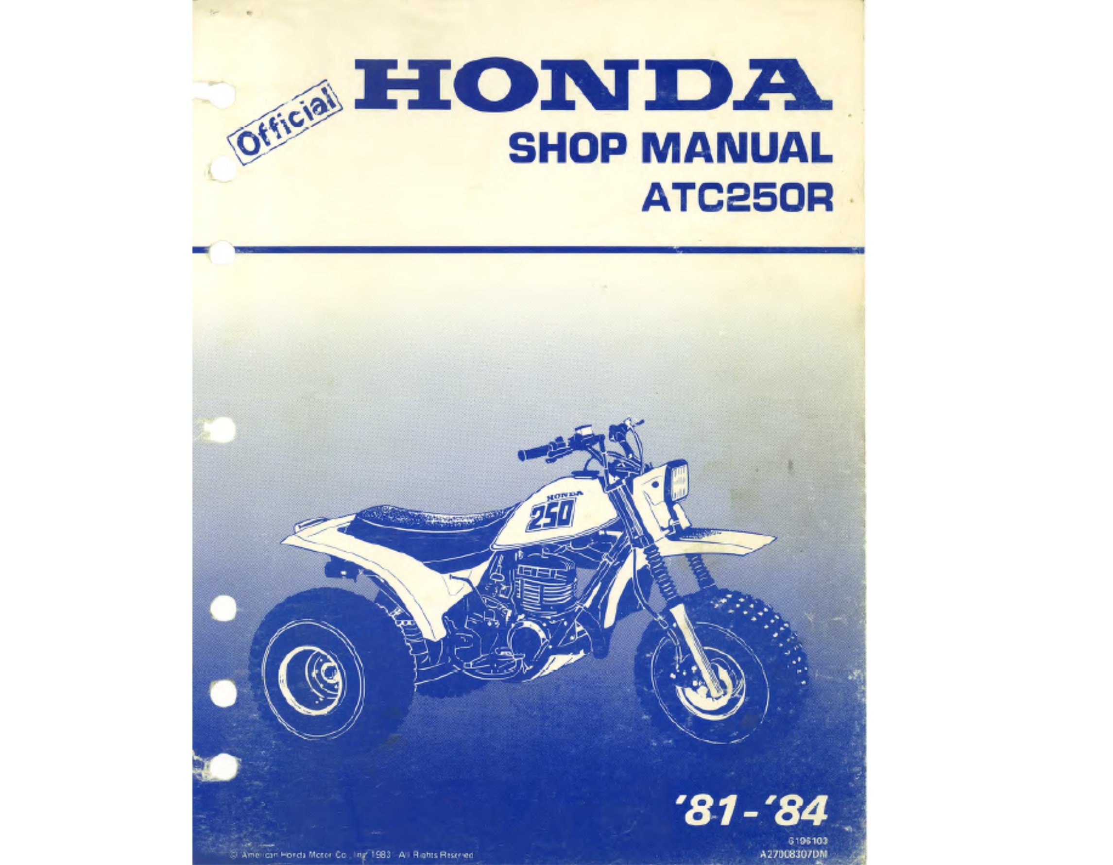HONDAサービスマニュアル　250R/ABR HONDAサービスマニュアル250R/ABR