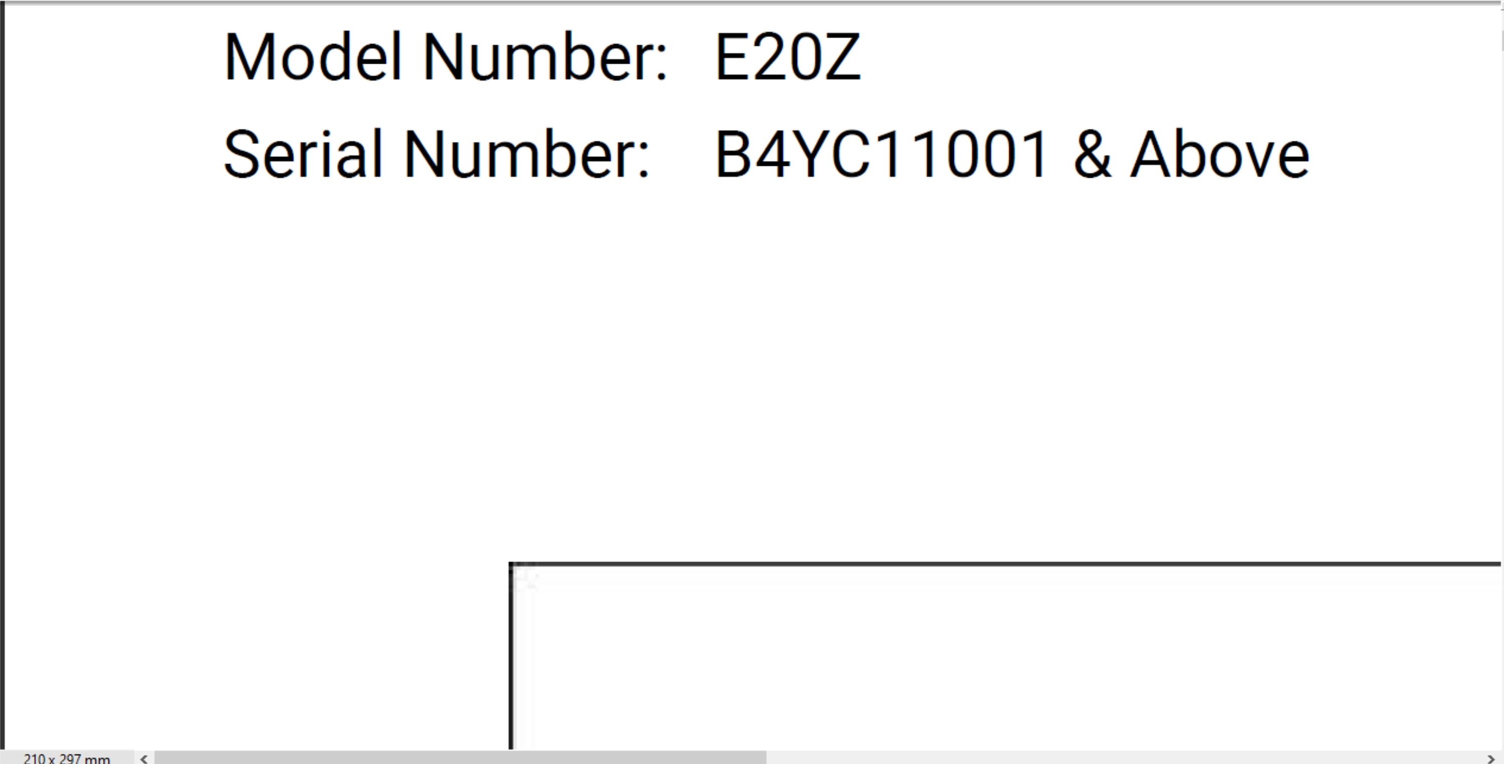 Bobcat E20Z Excavator Serial Number: B4YC11001 & Above Spare Parts Manual Parts Catalog PDF digital download 1