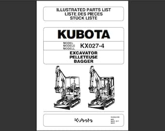 Manuel de liste des pièces de rechange de la pelle Kubota KX027-4 à télécharger au format PDF