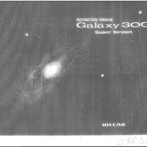 Riccar Galaxy 300 owners manual PDF digital download