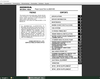 Honda BF35A en Honda BF45A Werkplaats Servicehandleiding PDF digitale download