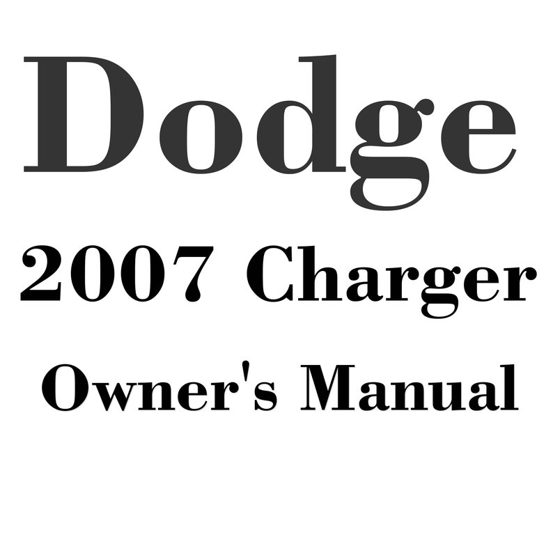 2007 Dodge Charger Owners Manual PDF Digital Download Etsy