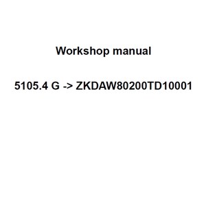 Deutz Fahr 5105.4 G ZKDAW80200TD10001 Tractor Workshop Service Manual pdf digital download