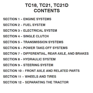 New Holland TC18 TC21 and TC21D Tractor Publication Number 86590938 Workshop Service Manual PDF