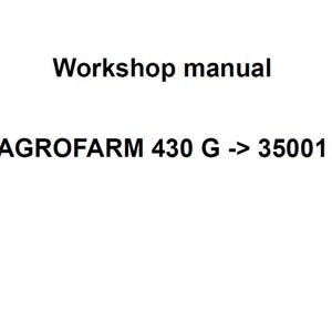 Deutz Fahr AGROFARM 430 G 35001 Tractor Workshop Service Manual pdf digital download