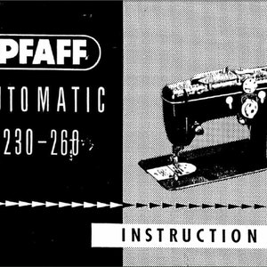 Pfaff Automatic 230 and 260 owners manual PDF digital download