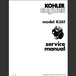 Kohler K361 engine workshop service manual pdf