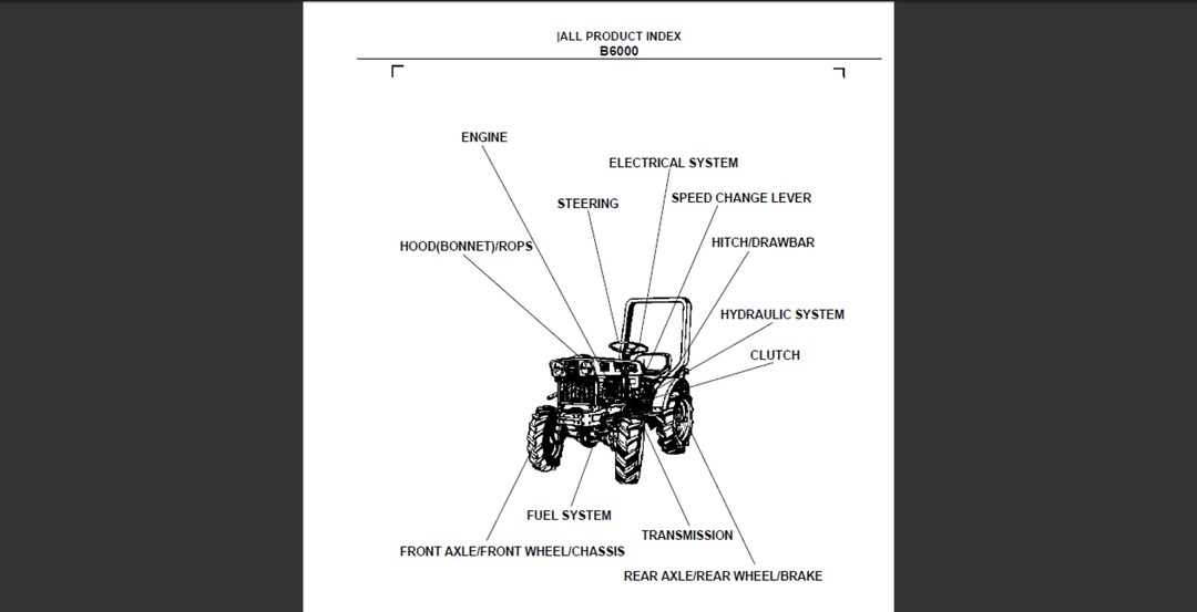 Kubota B6000 Tractor Spare Parts List Pdf Digital Download - Etsy