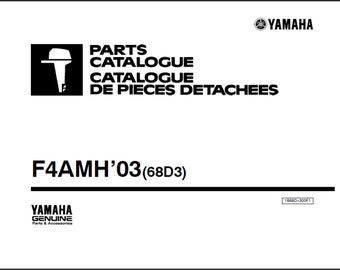 Yamaha 2003 F4AMH(68D3) Marine-Außenbord-Ersatzteilliste, Handbuch, Katalog, PDF, digitaler Download 4