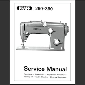 Pfaff 260 and Pfaff 360 service manual PDF digital download