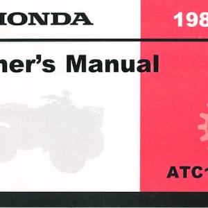 1982 Honda ATC 110 Owners Manual PDF digital download