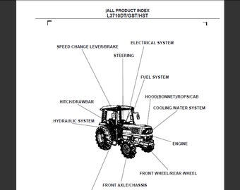 Kubota L3710DT, Kubota L3710GST und Kubota L3710HST Traktor Ersatzteilliste pdf digitaler Download