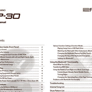 Roland FP 30 manual Digital Piano owners manual PDF digital download